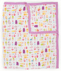 Little Unicorn Premium Quilted Throw - Super Soft 4-Layer Muslin