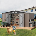GVDV 10X12 FT Outdoor Storage Shed - Durable Metal Garden Shelter