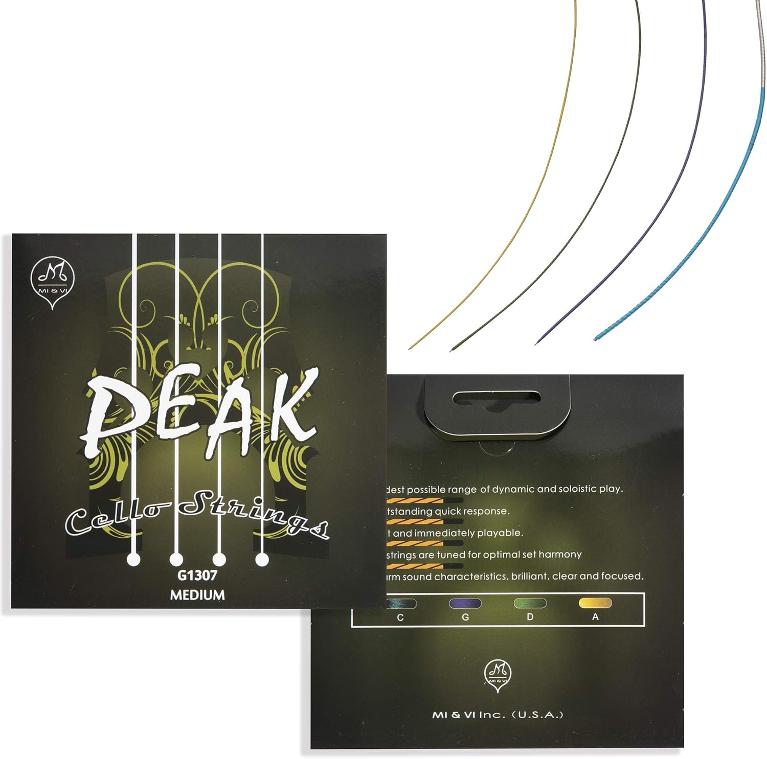 MI&VI PEAK Classic Cello Strings Set for 4/4 Scale Instruments