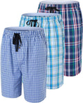 Men's Plaid Pajama Shorts 3-Pack - Lightweight Cotton Comfort