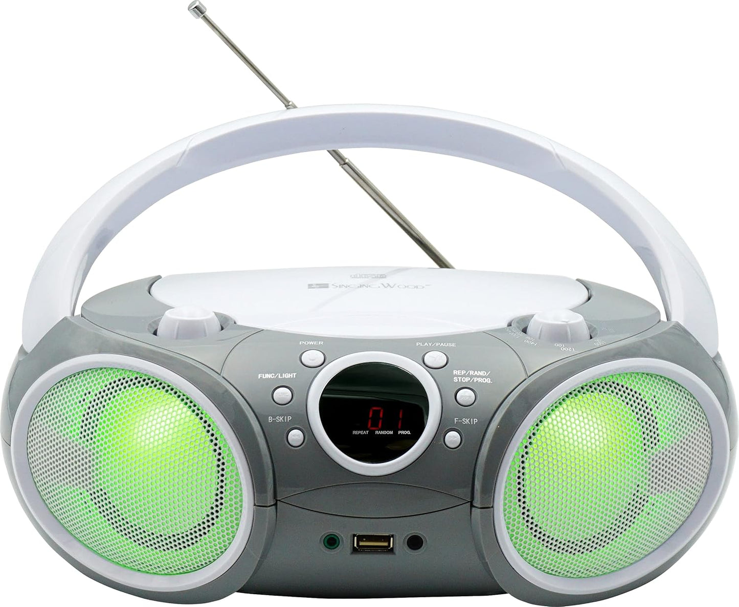 SINGING WOOD Portable Boombox with Bluetooth and USB Playback
