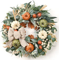 22in Fall Wreath for Front Door - Large Autumn Porch Decor