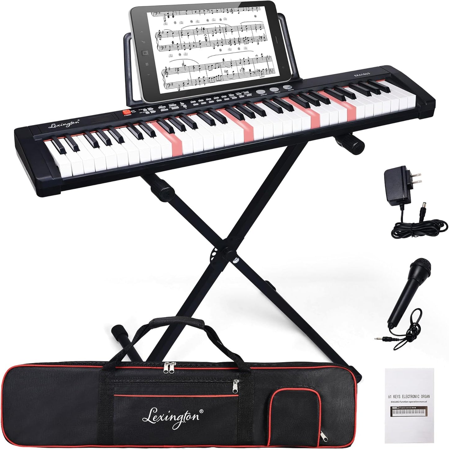 Lexington 61 Key Keyboard Piano Set for Beginners and Adults