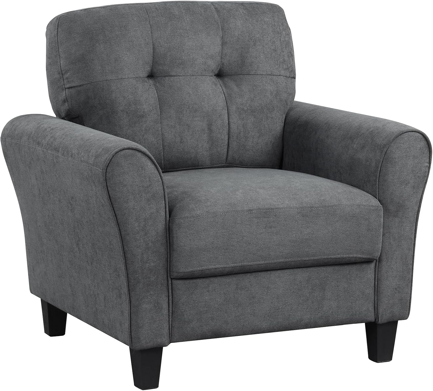 Giantex Modern Tufted Accent Chair - Luxe Comfort, Max 400 lbs, Stylish Grey Club Chair