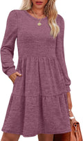 OFEEFAN Womens Long Sleeve Fall Dress with Pockets - Cozy Everyday