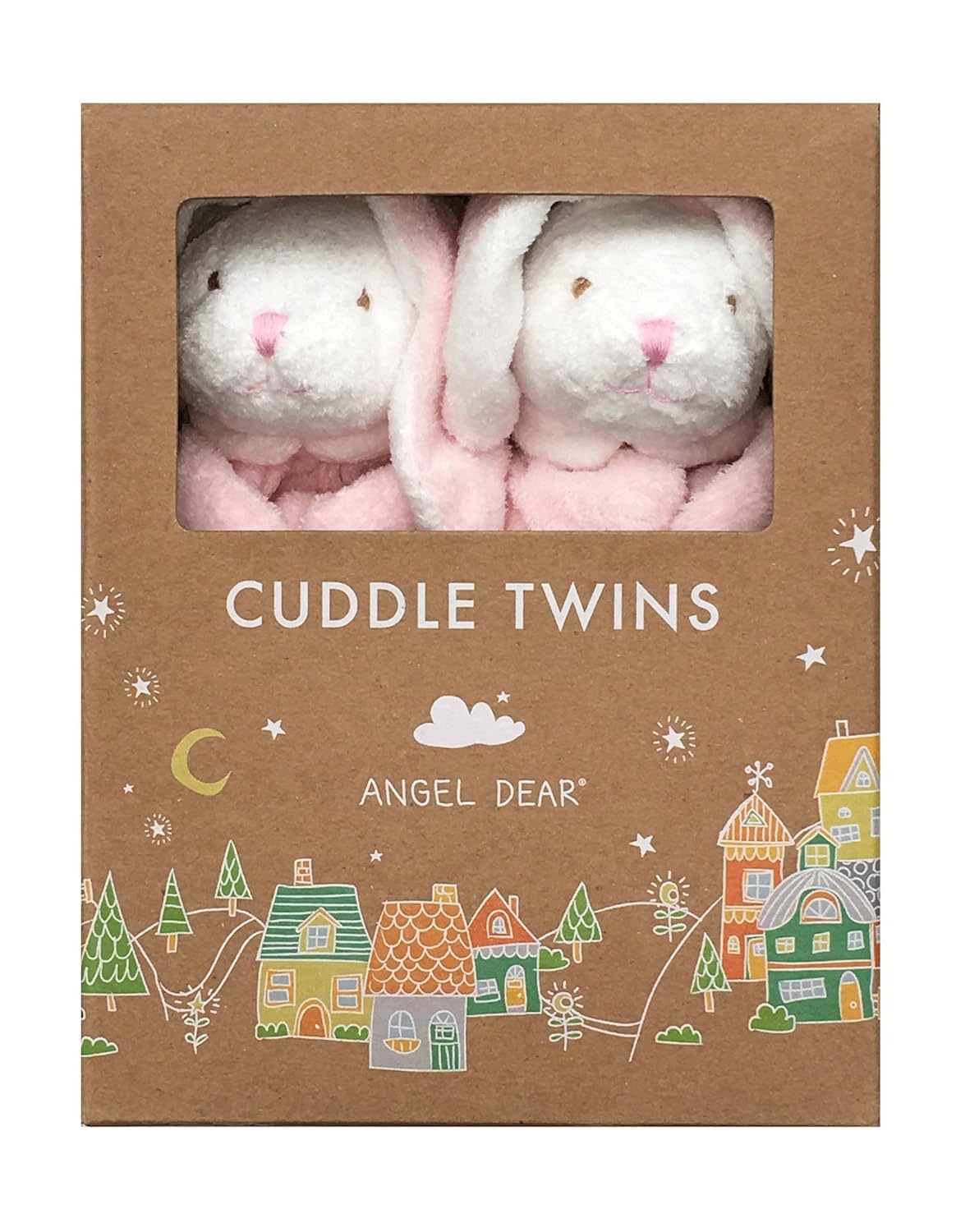 Angel Dear Cuddle Twin Set Floppy Ear Pink Bunny for Twins