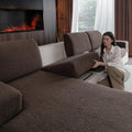 Couch Cushion Covers for Sectional Sofa Large Brown - Stretch Polar