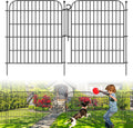 10 Panels Decorative Garden Fence with Gate - Tall Rustproof Border