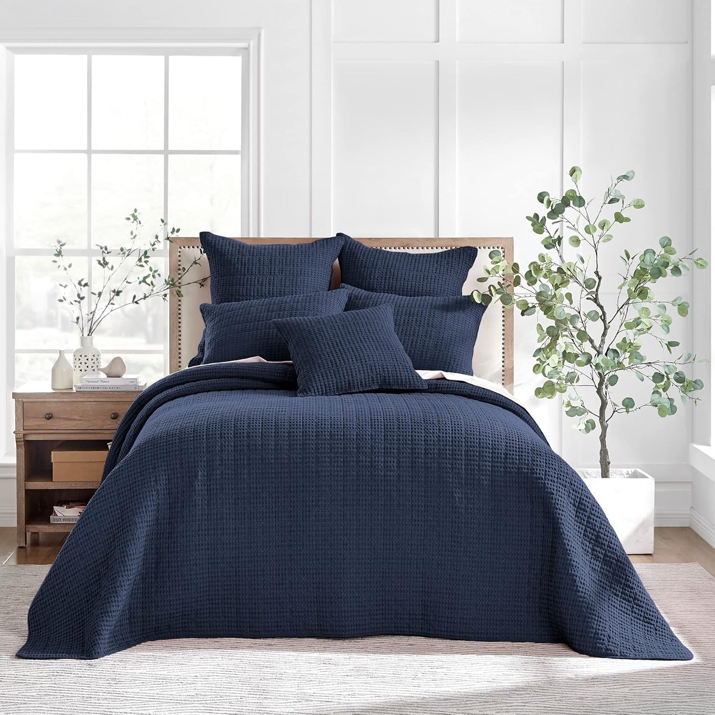 Levtex Home Mills Waffle King Bedspread Set - Soft Cotton Comfort