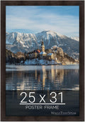 wallsthatspeak 25x31 Espresso Brown Picture Frame for Posters - Slim