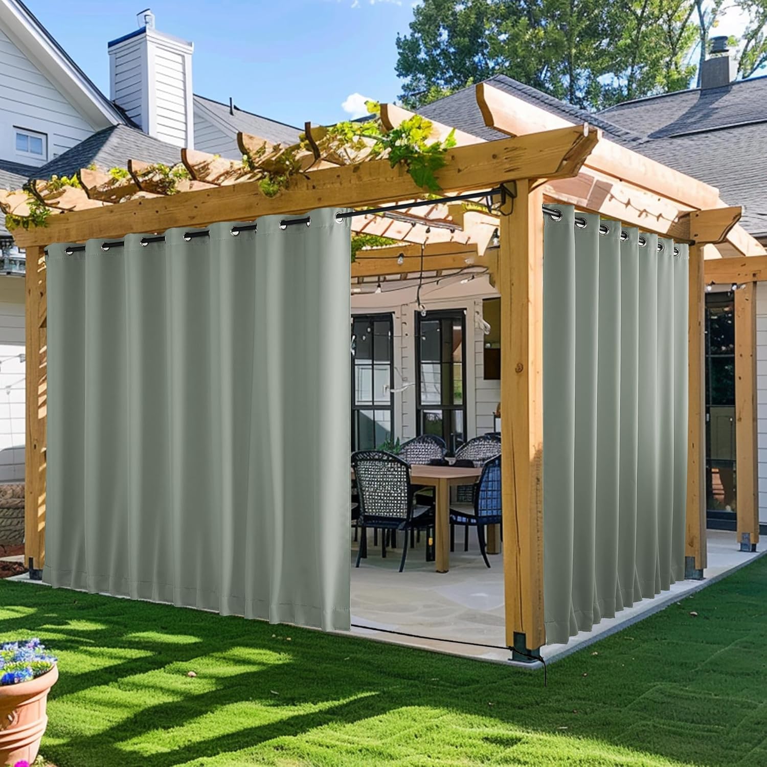 NICETOWN Outdoor Curtains for Patio Waterproof & Windproof Use