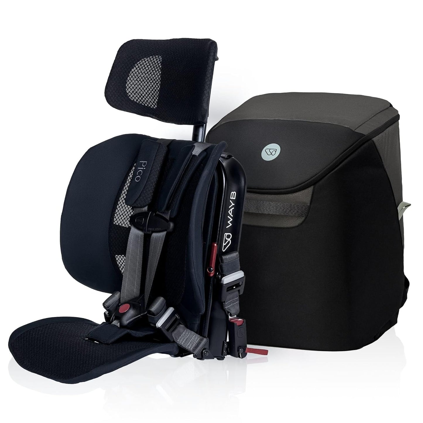 WAYB Pico Travel Car Seat: Lightweight & Foldable - Ideal for Travel, Airplanes, Road Trips - 22-50 lbs