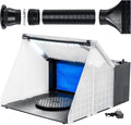 Airbrush Spray Booth Station with LED Lights & Turntable - Portable