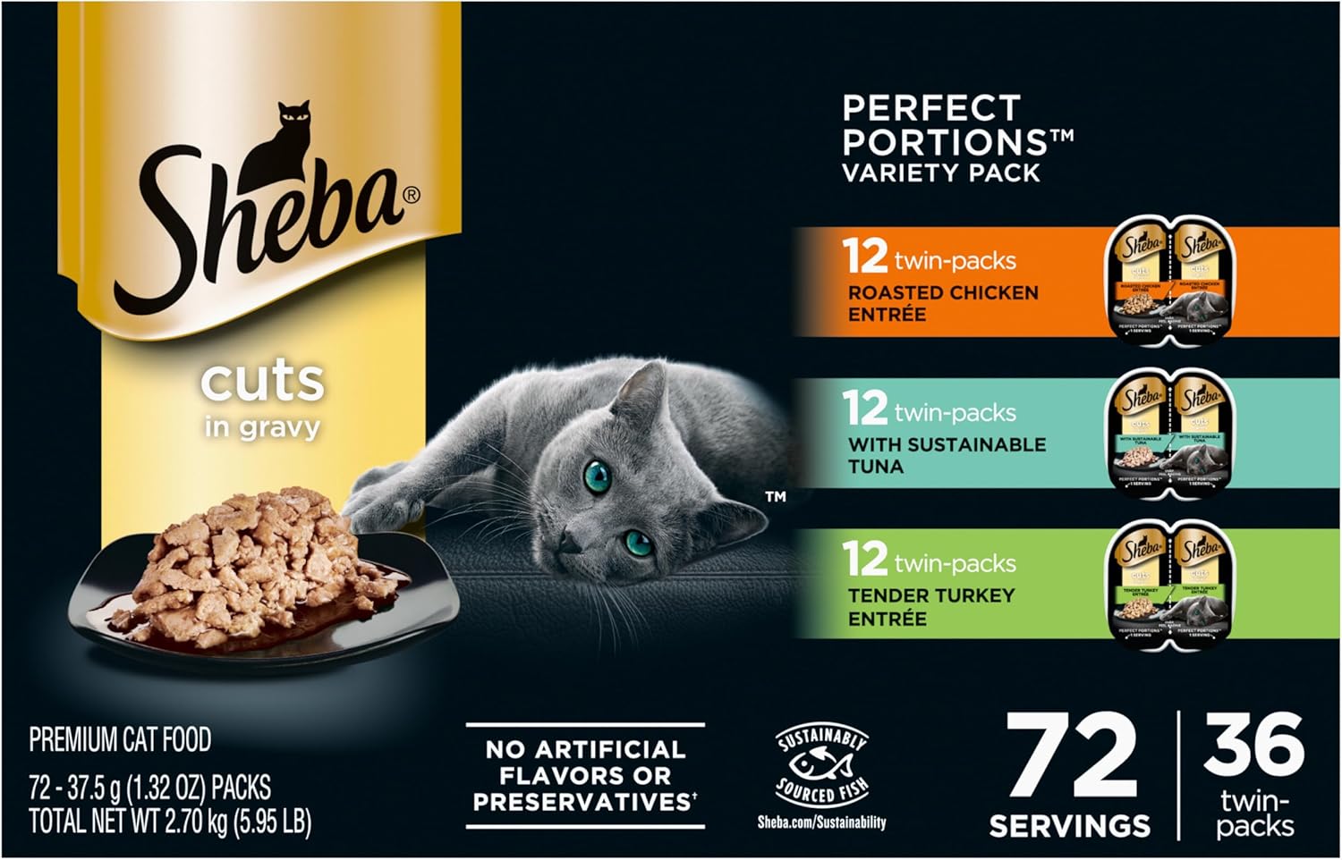 Sheba Perfect Portions Wet Cat Food Cuts in Gravy Variety Pack