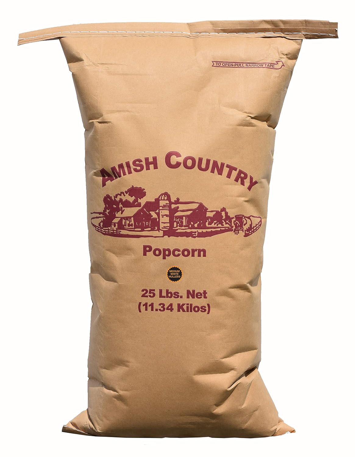 Amish Country Popcorn 25 lb Bag of Medium White Kernels