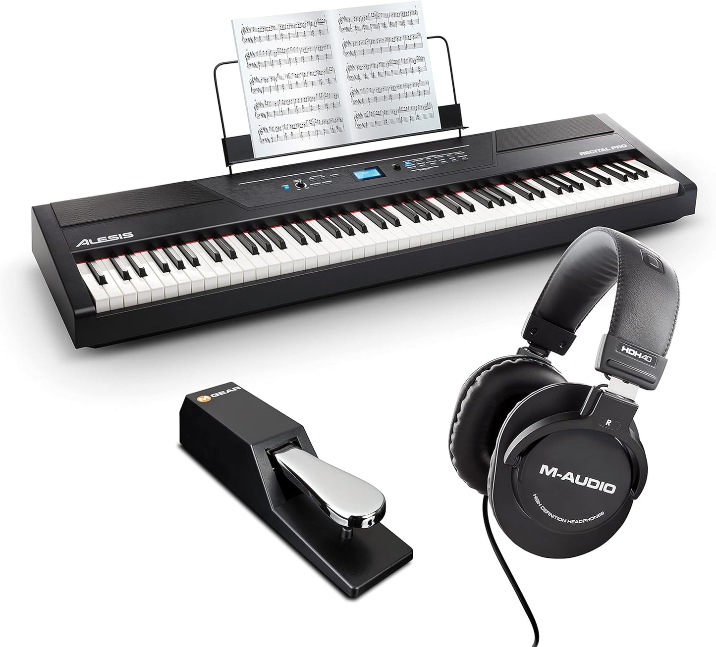 Alesis Recital Pro Digital Piano with 88 Weighted Keys and Voices