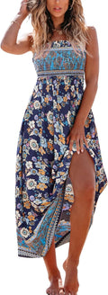 CUPSHE Women's Maxi Ditsy Floral Smocked Sundress - Flowy Beach Style