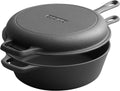 10in Cast Iron 2-in-1 Dutch Oven with 3QT Pot and Skillet Lid