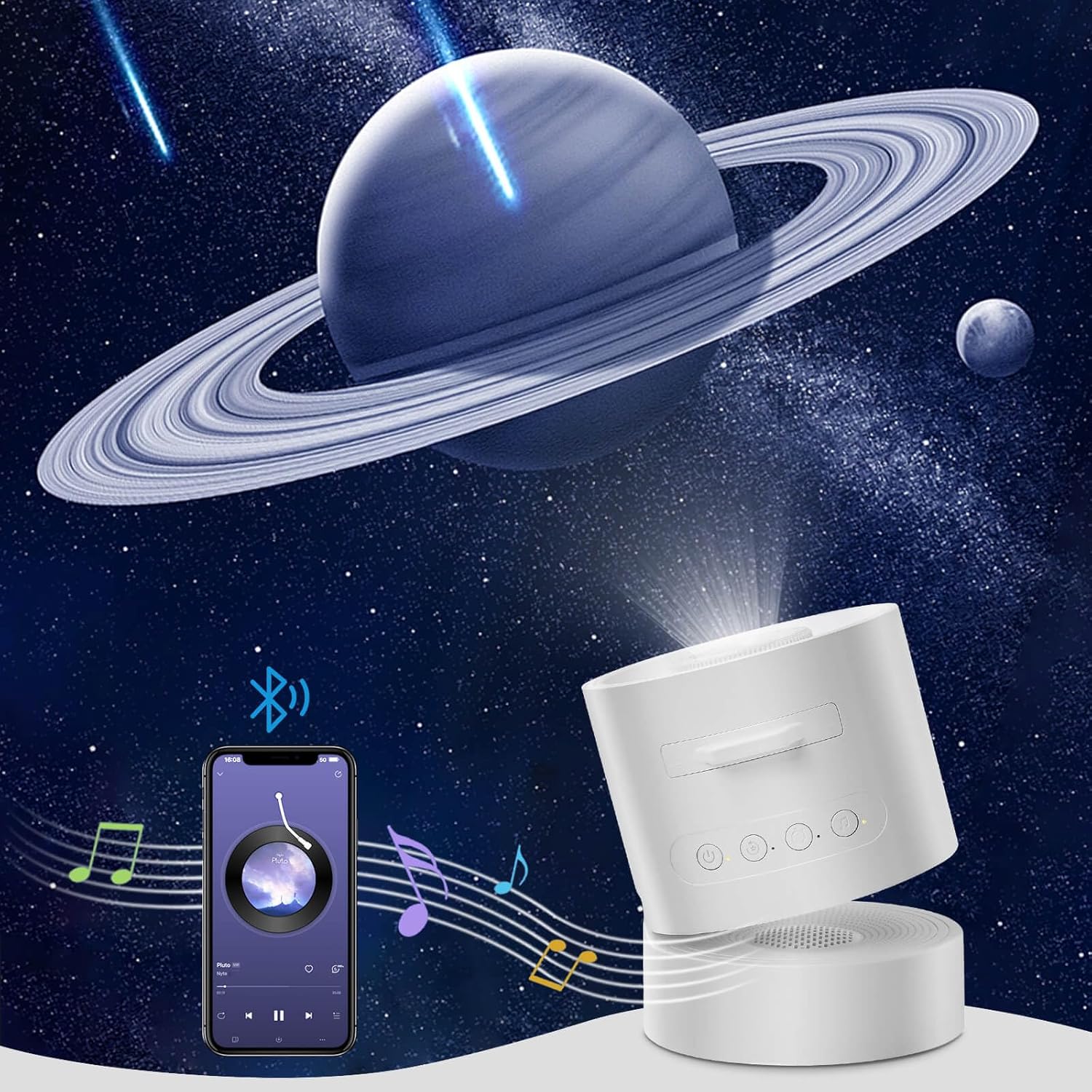 Wireless Galaxy Star Projector w/ Bluetooth Speaker