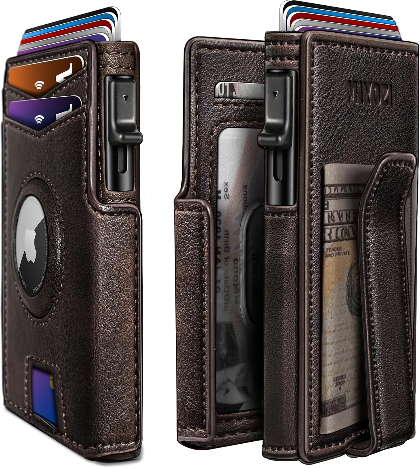 Airtag Wallet for Men with Money Clip and RFID Blocking Design