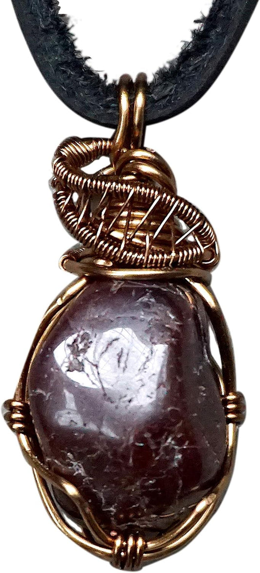 Men's Birthstone Crystal Necklace - Unique Antique Bronze Design