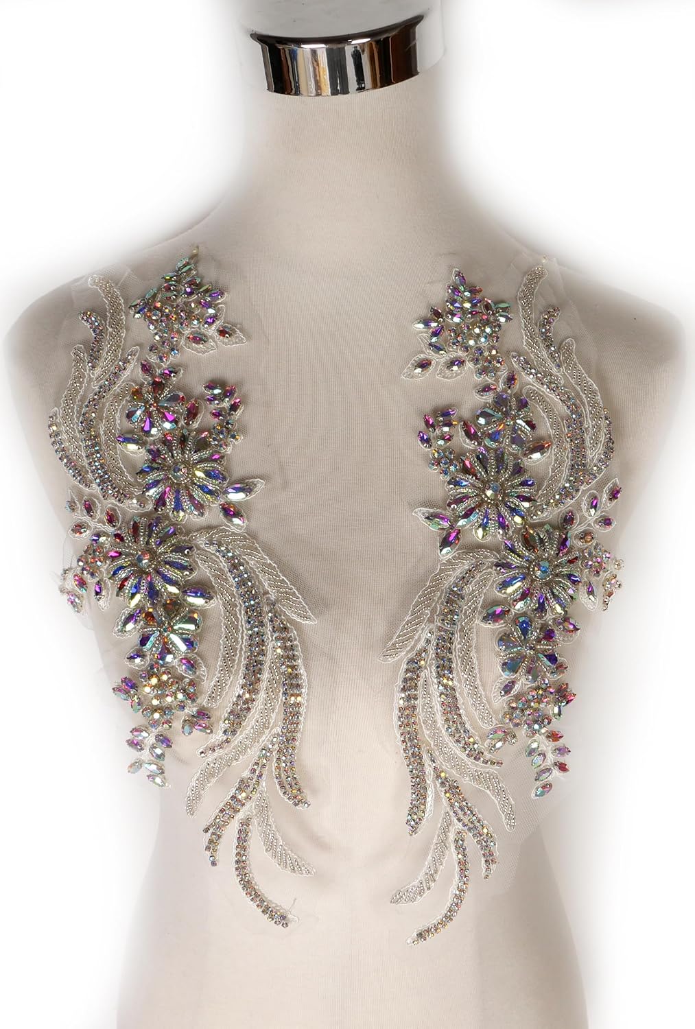Hand-Made Beaded Rhinestones DIY Clothing Appliques Patch