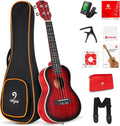 Vangoa 23 in Concert Ukulele for Beginners - Complete Mahogany Kit