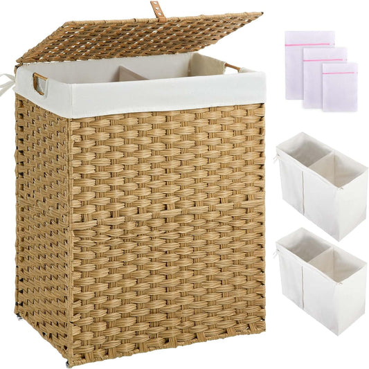 Greenstell Laundry Hamper with Lid and Removable Liner Bags
