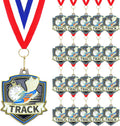 Track Medals Bulk 40 Pcs with Ribbons - Ideal Party and Tournament