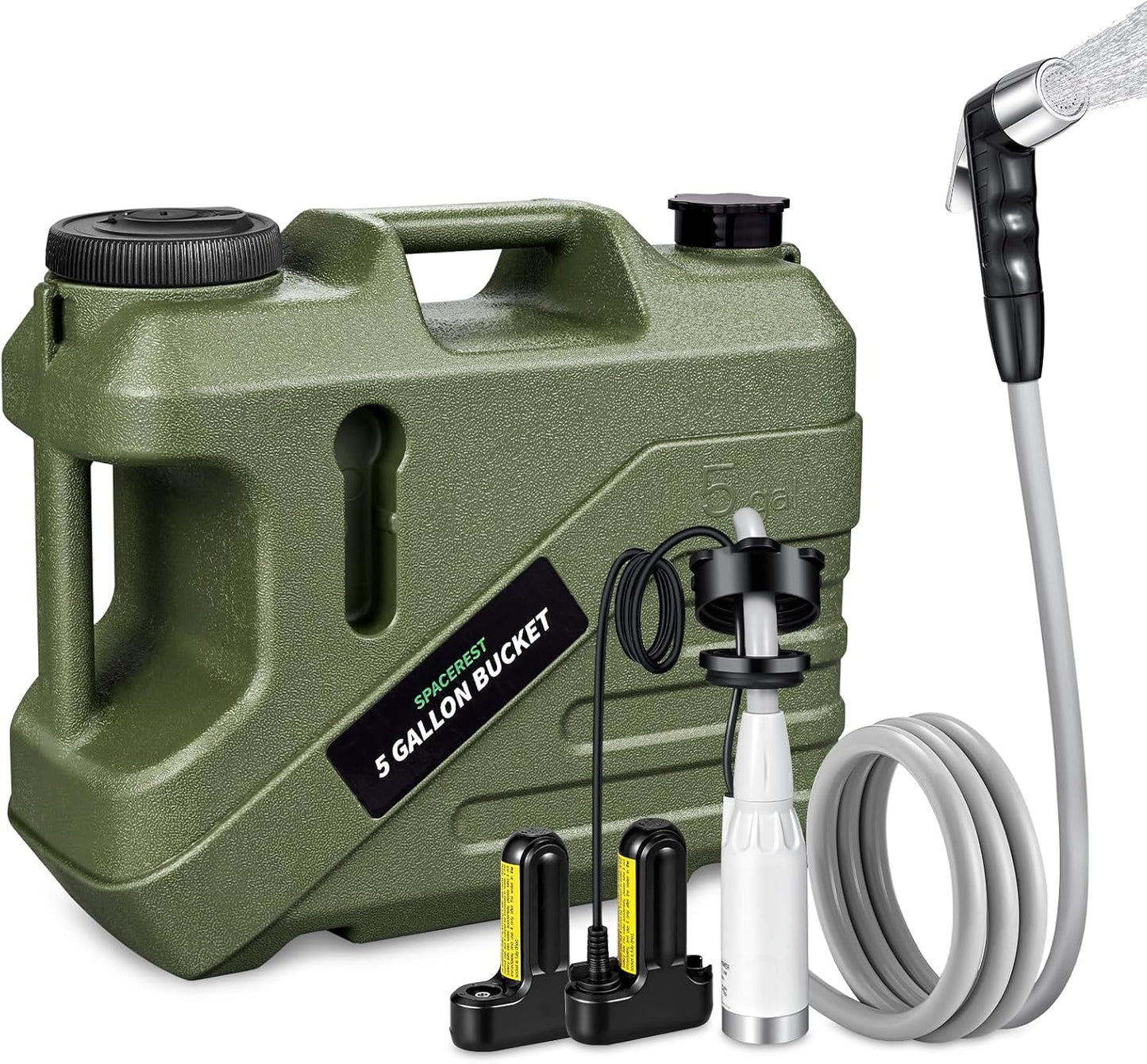 Portable Shower for Camping with 5-Gallon Water Jug and Batteries