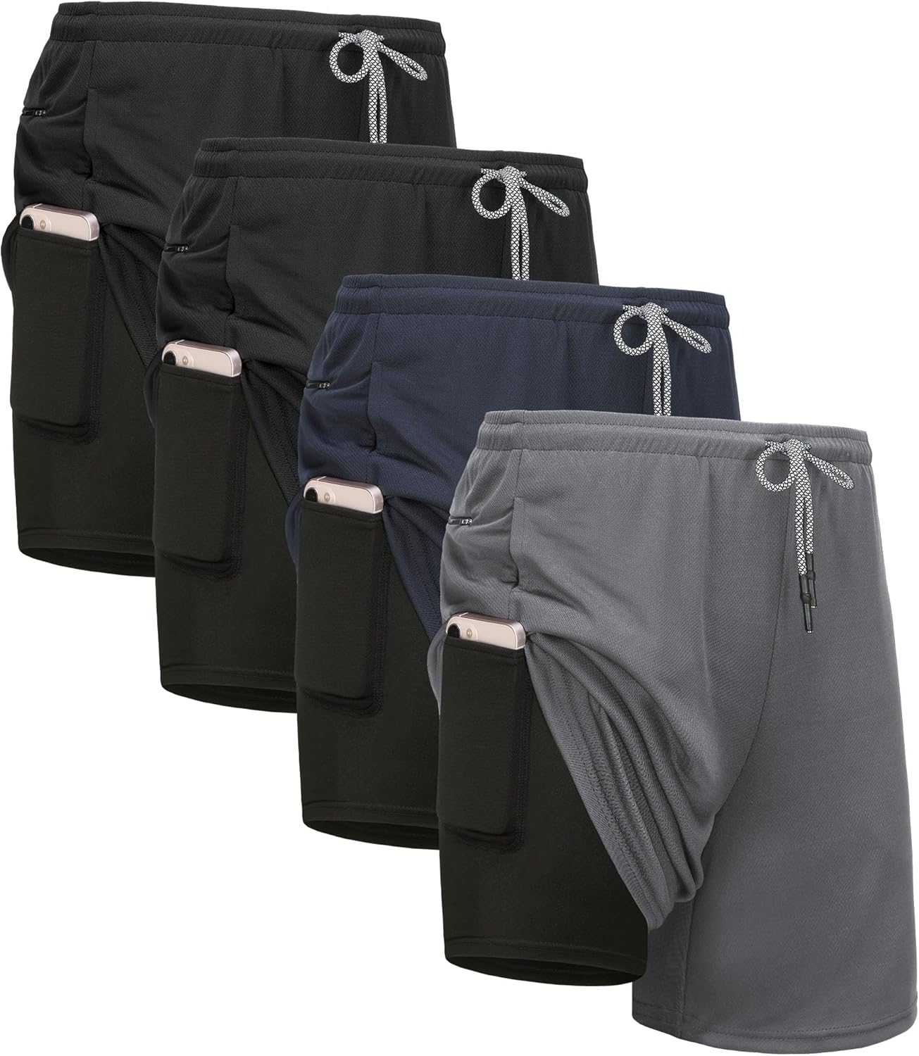 2 in 1 Running Workout Shorts for Men - Quick Dry Athletic Gear