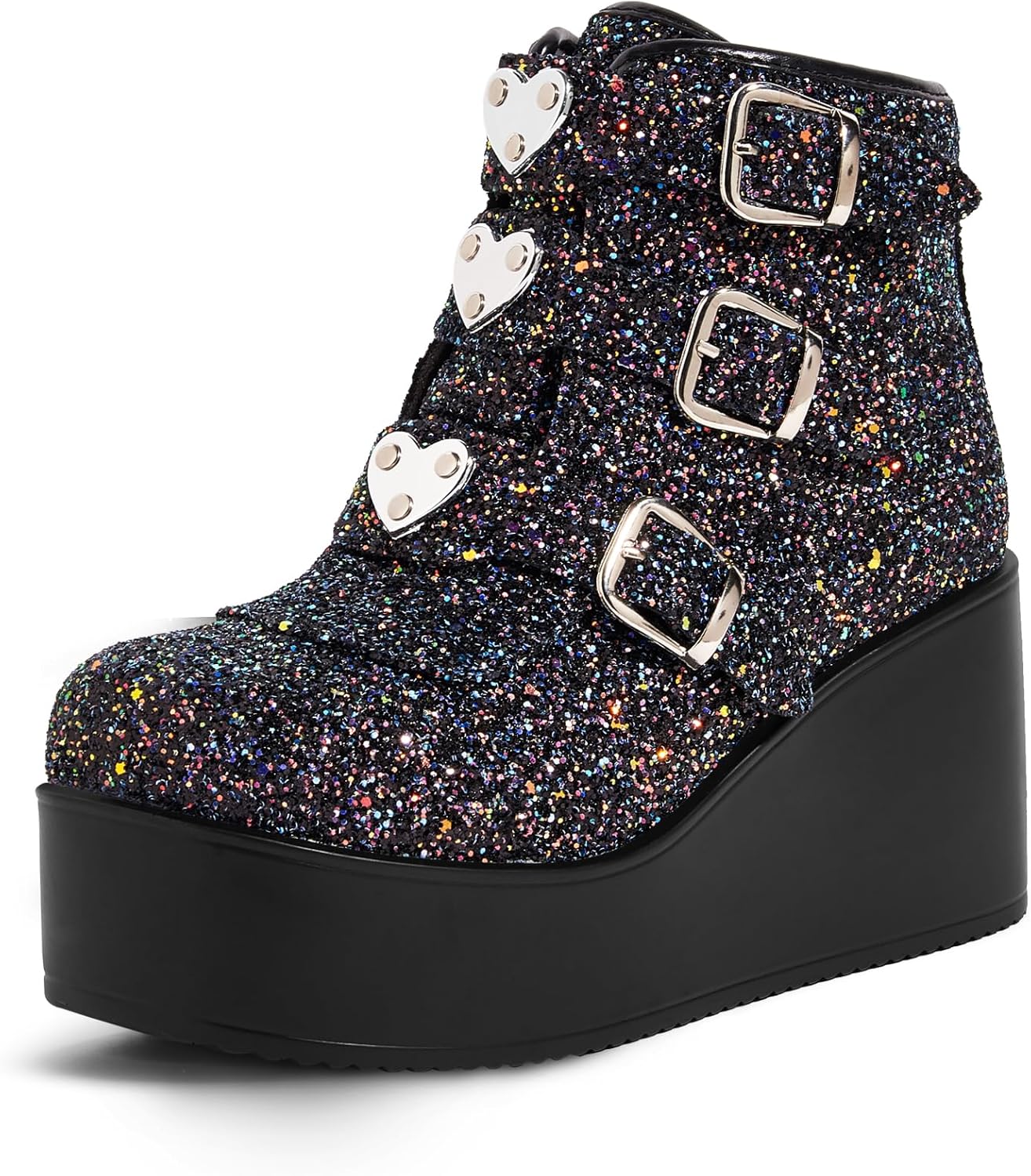 LUCKY STEP Women Platform Chunky Ankle Boots for Winter Wear