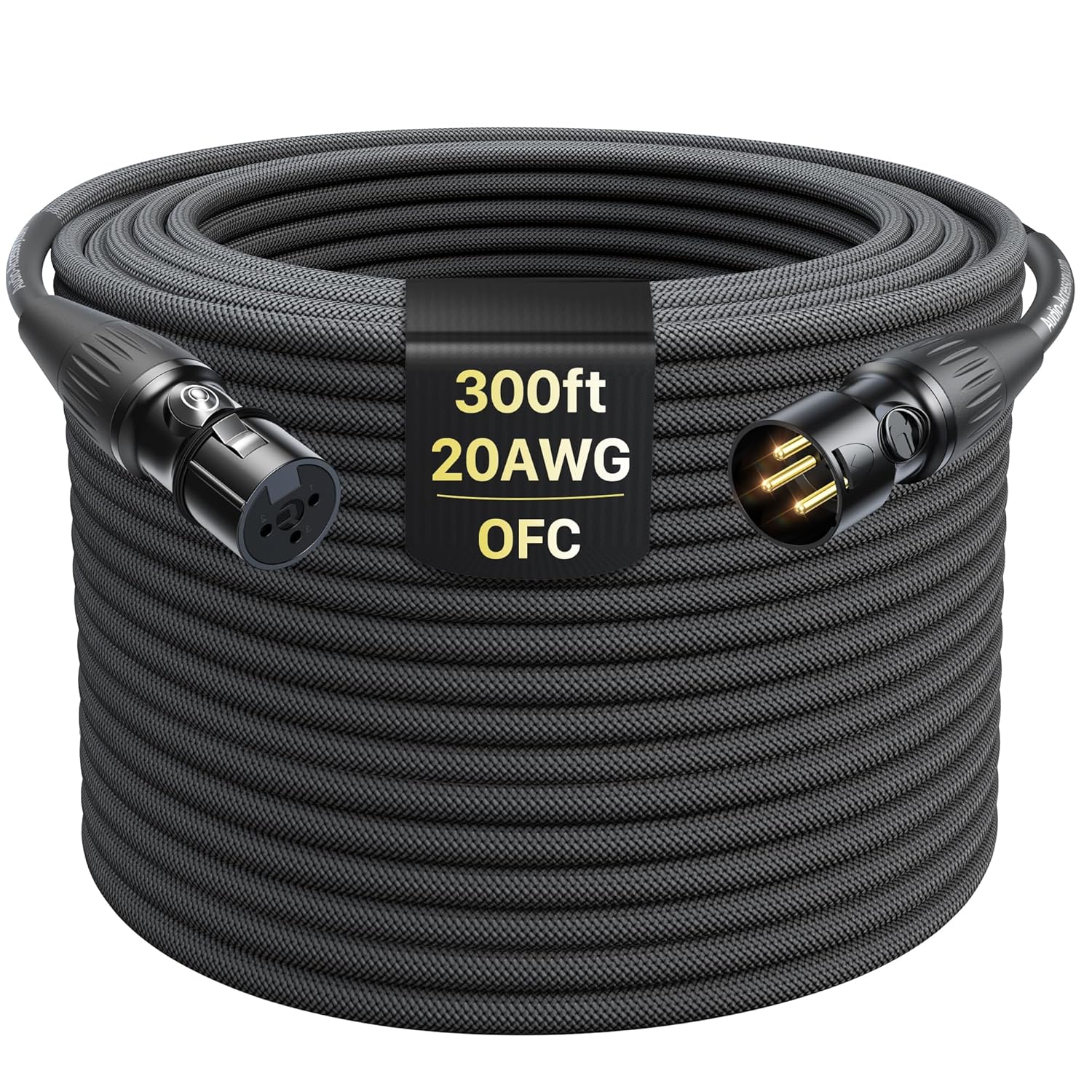 Professional 300ft XLR Cables with Gold-Plated Connectors