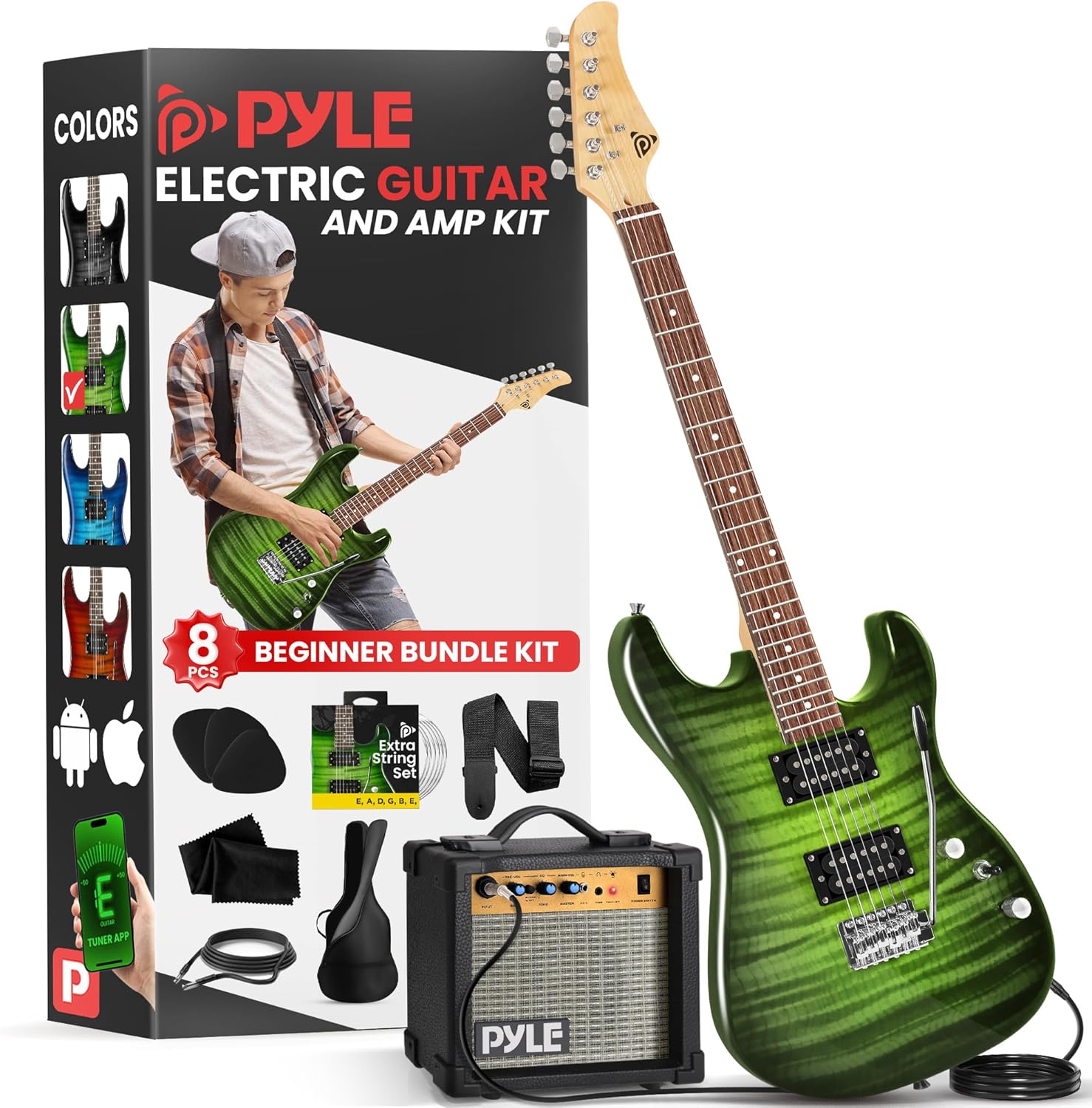 Pyle Electric Guitar Kit with Amp and Beginner Accessories
