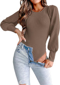 Long Puff Sleeve Sweaters for Women Bodysuit Pullover - Cozy Fit Shoes