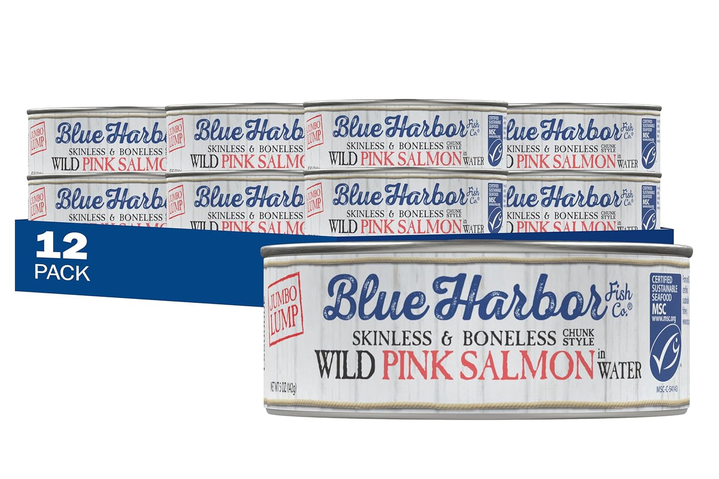 Wild Pink Salmon in Water with Sea Salt - 5 oz Can Pack of 12