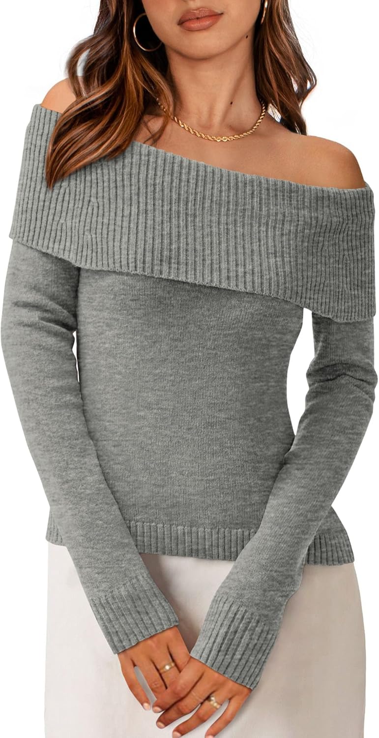 PRETTYGARDEN Off The Shoulder Sweater for Women - Chic Fall Fashion