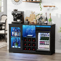 Wine Bar Cabinet with Fridge Included - LED Lights & Storage