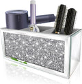 Mirror Hair Dryer Holder Crystal Crush Diamond Organizer - Wall Mount
