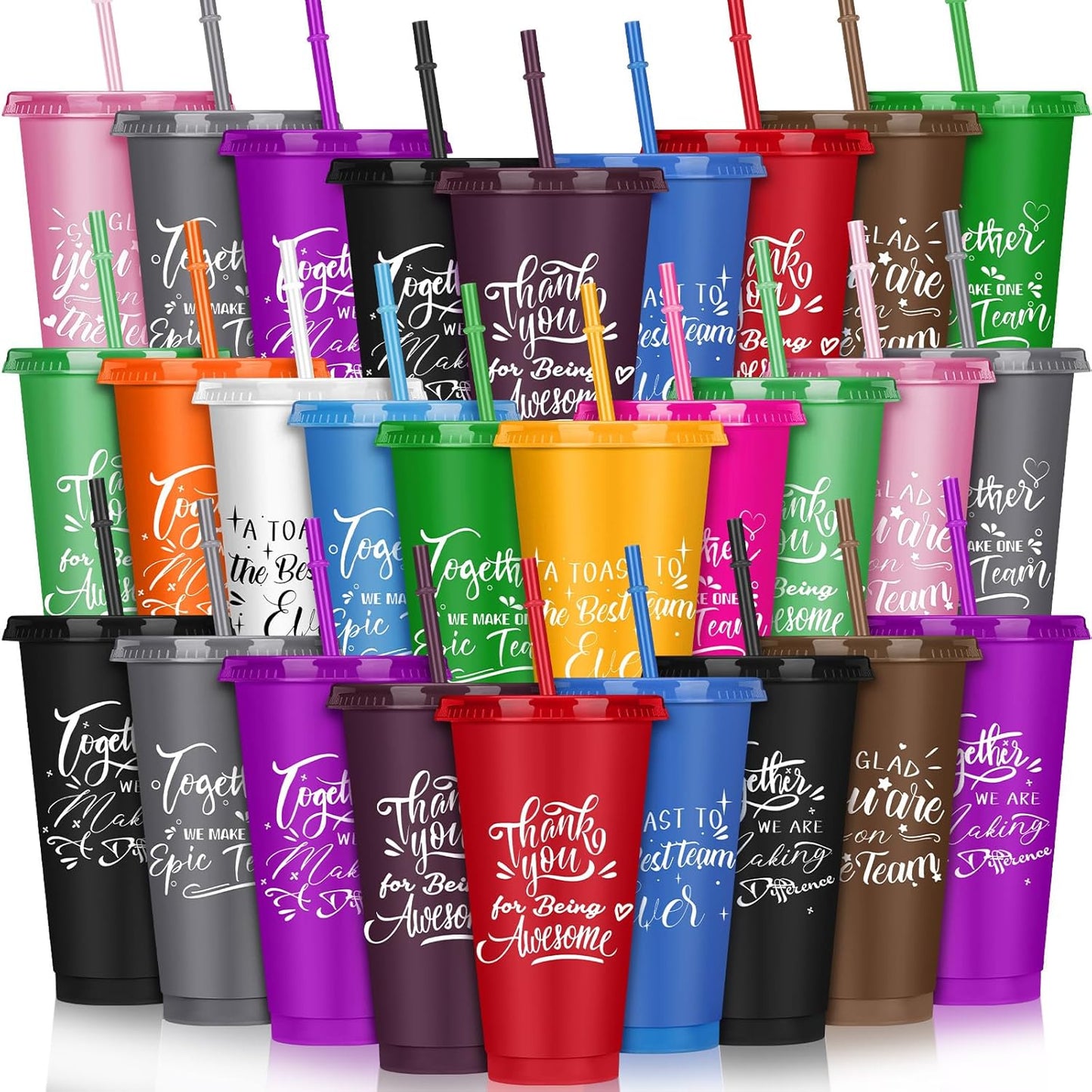 Mifoci Bulk Employee Appreciation Gifts 24oz Tumblers with Straws
