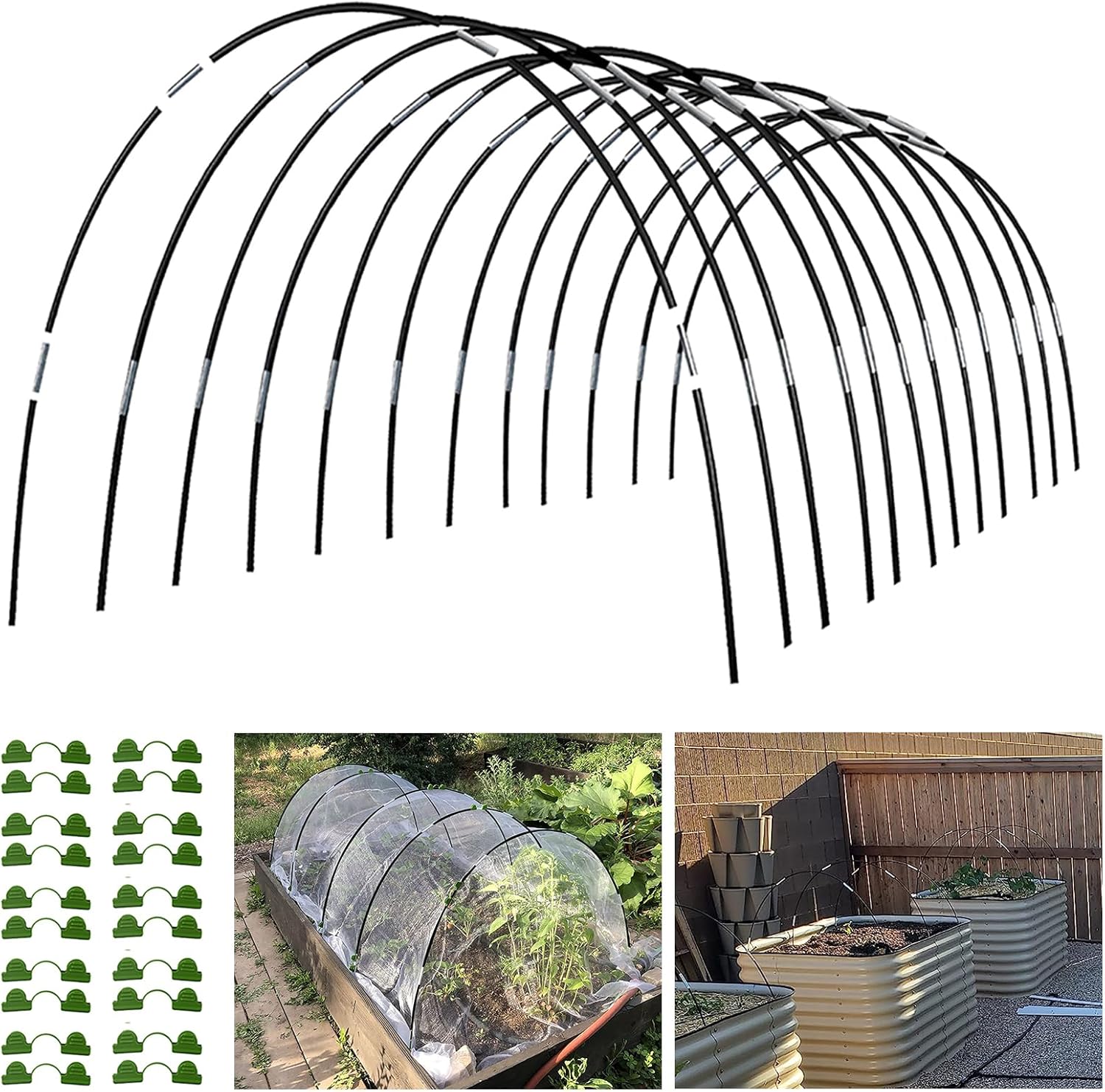 Garden Hoops Grow Tunnel for Raised Beds, 12 Sets of 7FT Hoops