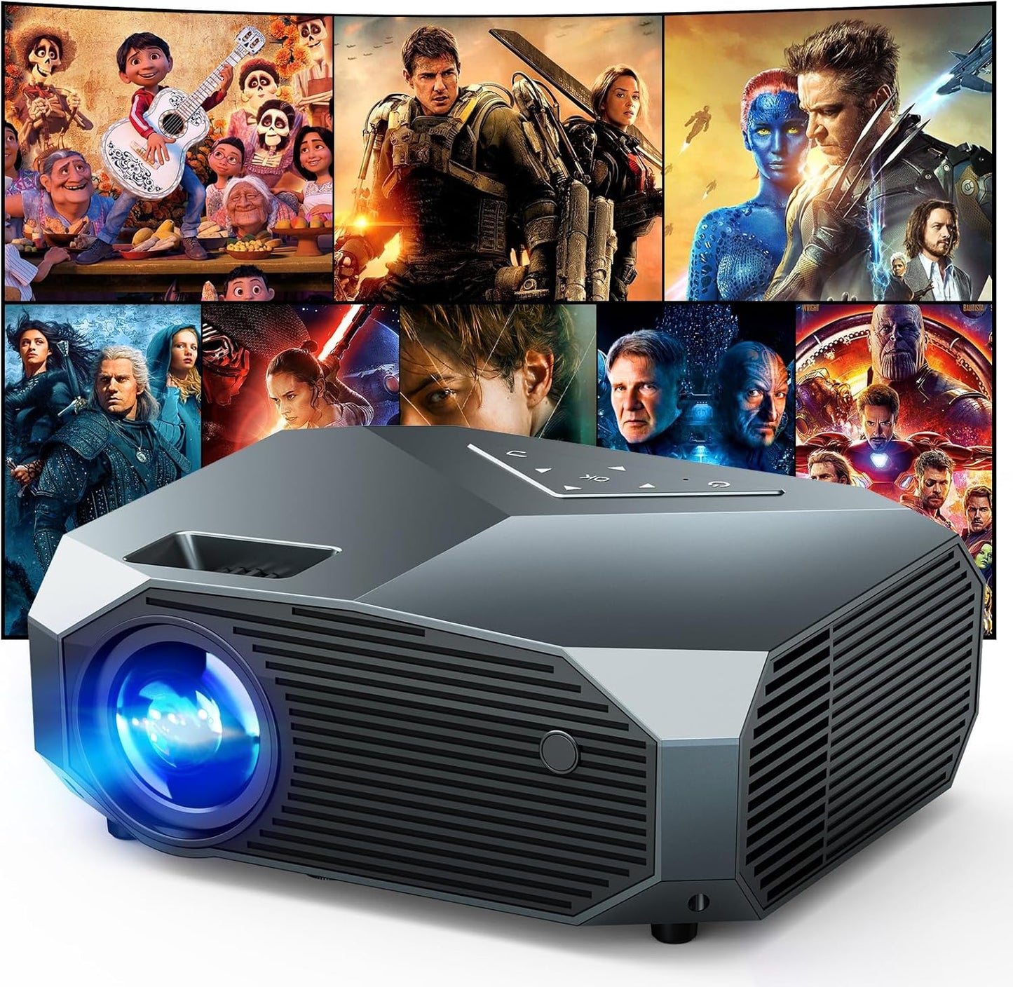 YOWHICK 4K Projector with WiFi and Bluetooth for Outdoor Movies