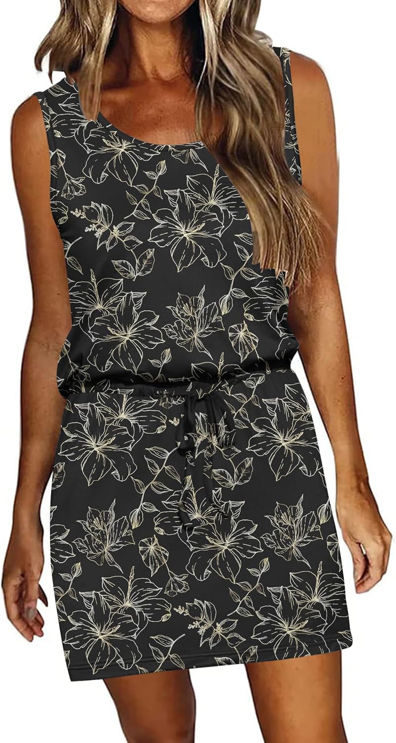 AUSELILY Womens Summer Dress Casual Sleeveless Sundresses