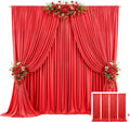 20ft x 10ft Red Backdrop Curtains for Parties - Wrinkle-Free Photo
