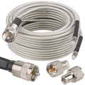 Dual CB Antenna Coax Cable 25FT Low Loss RG8X - Flexible, Dual UHF