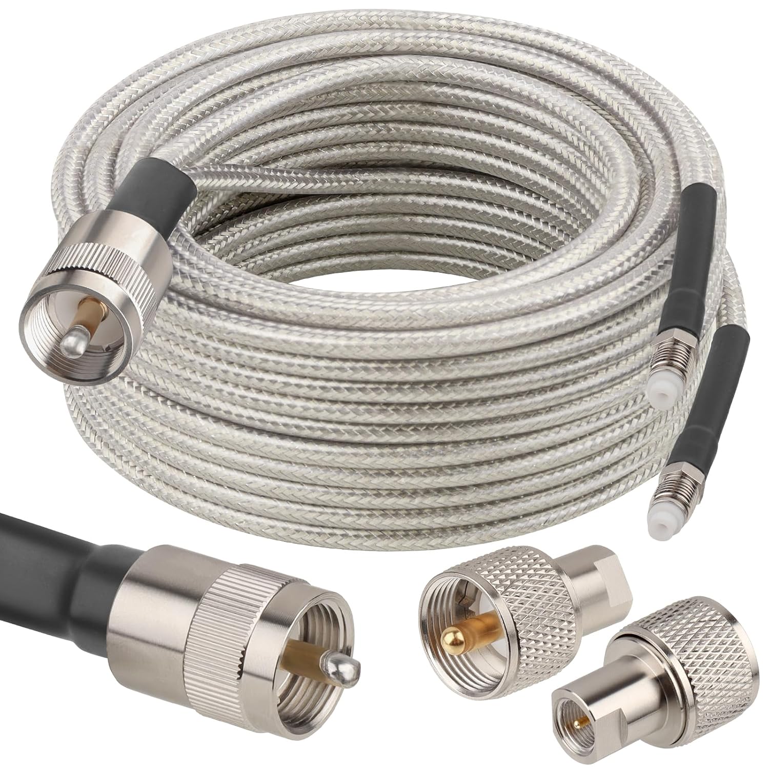 Dual CB Antenna Coax Cable 25FT for Reliable Signal Transfer