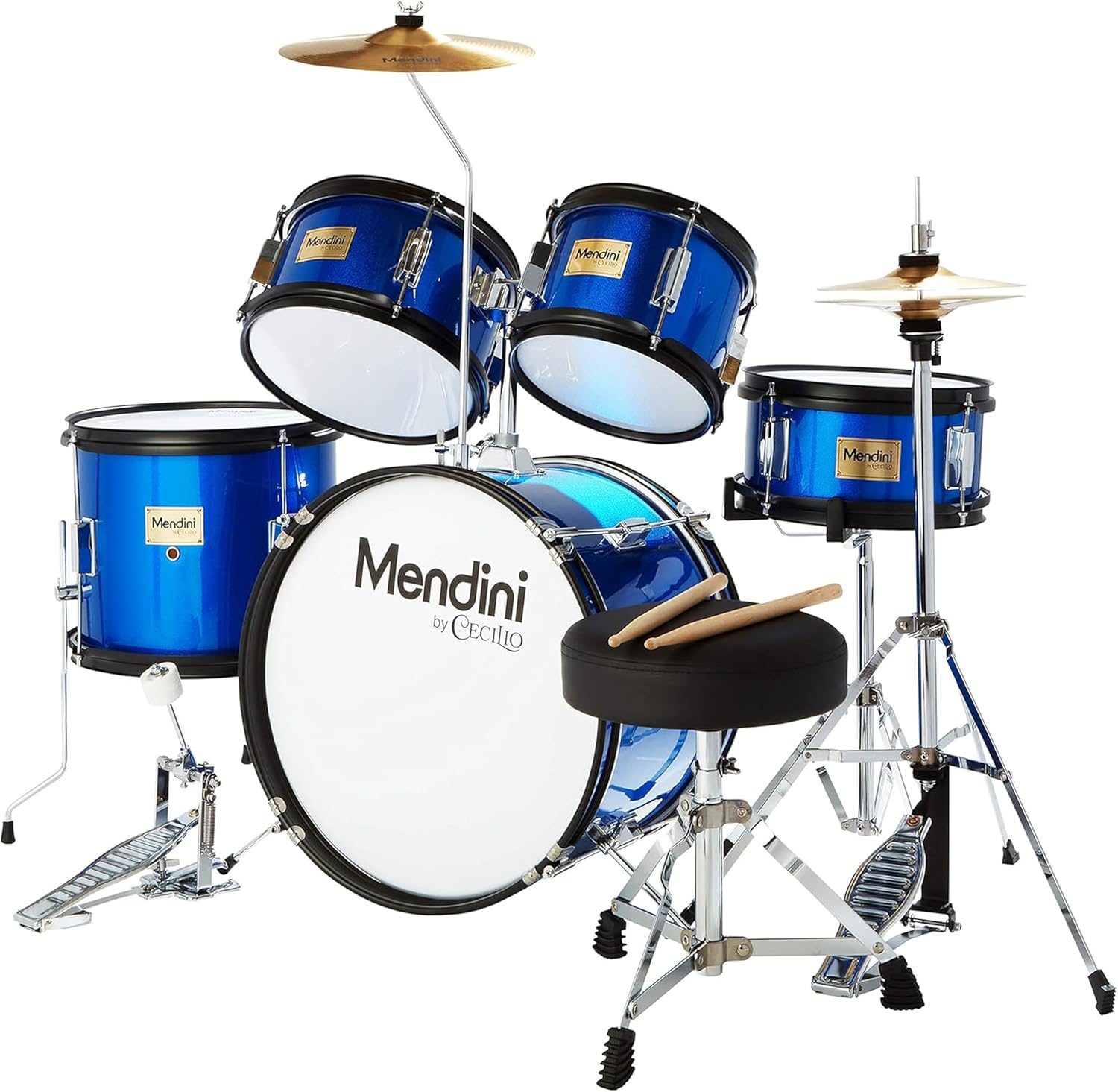 Mendini Junior Drum Set - 5 Piece 16 Inch Kit for Beginners