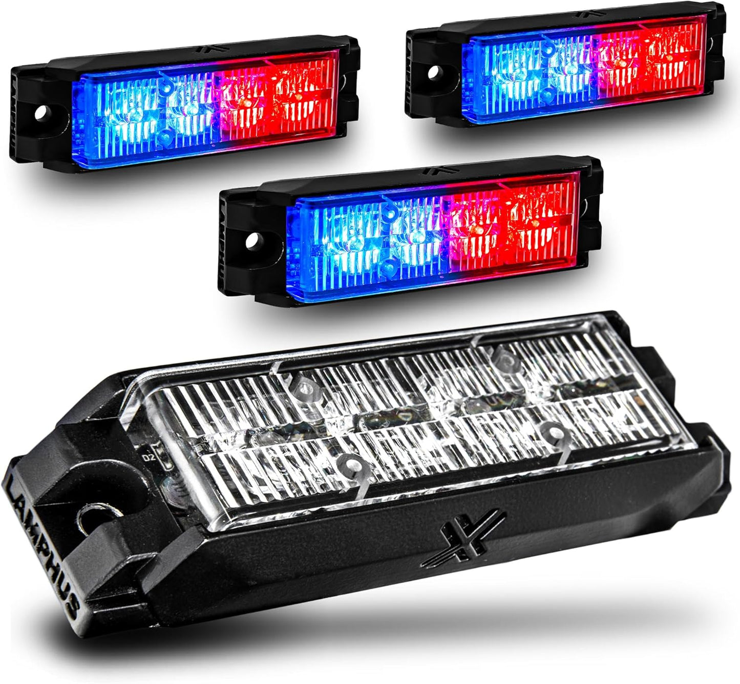 NanoFlare 4in 4W Blue Red LED Surface Mount Strobe Lights