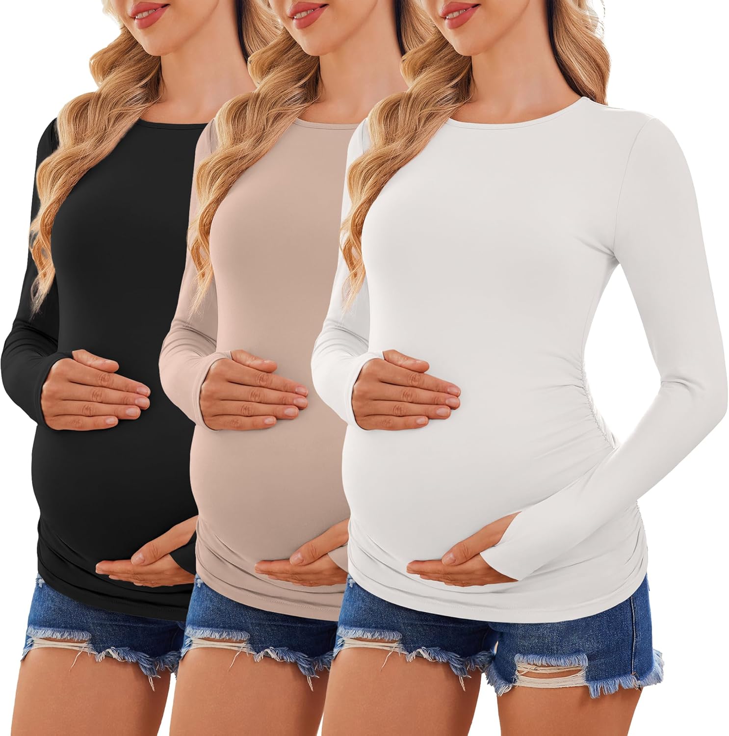 Ekouaer Womens Long Sleeve Maternity Shirts for Every Occasion