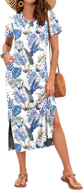 MISFAY Women's Casual Summer Midi Dress with Short Sleeves